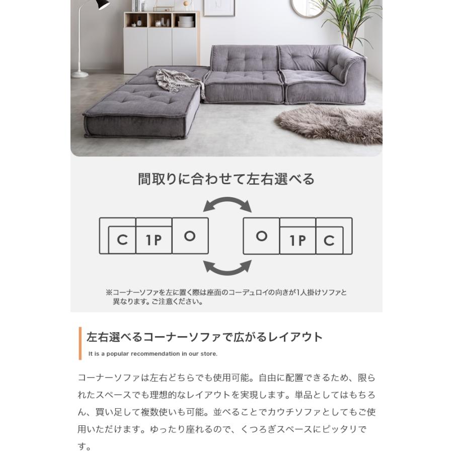ローソファー 2人掛け おしゃれ ナチュラルモダン コーデュロイ レトロ 座椅子 フロアチェア ポケットコイル ベッド マットレス 二人掛け_8