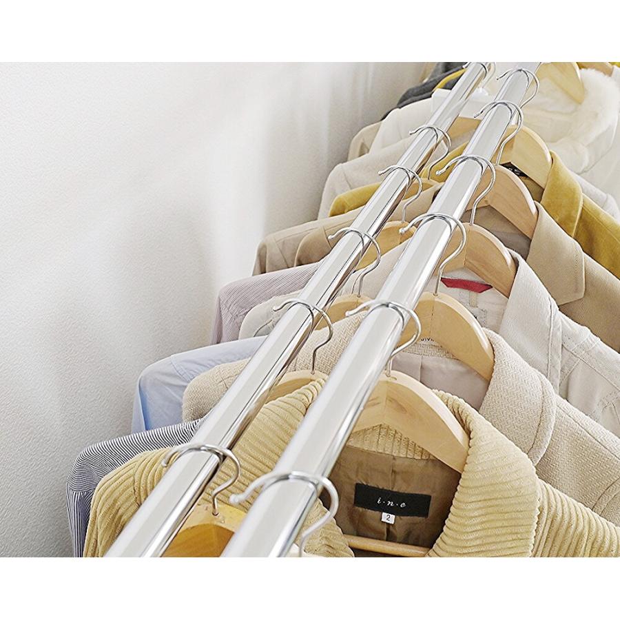 ワードローブ 突っ張り 伸縮 ハンガーラック 棚 クローゼット 衣類収納 洋服掛け つっぱり サイズ調整 幅120-200cm 高さ220-285cmの画像