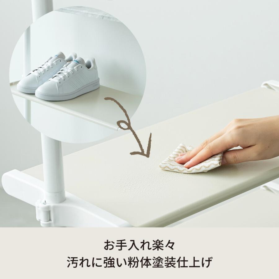 ラック 棚 木製 おしゃれ 北欧モダン シェルフ 白 韓国風 かわいい シンプル マーブル 大理石柄 省スペース 幅600mm ワンタッチサイズ調整_14