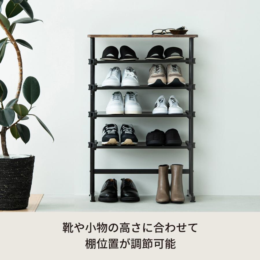 ラック 棚 木製 おしゃれ 北欧モダン シェルフ シンプル 木目柄 ワンタッチサイズ調整 省スペース 幅600mm_10
