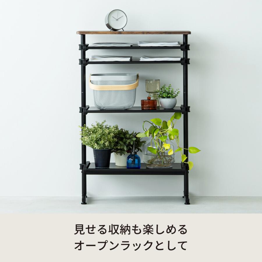 ラック 棚 木製 おしゃれ 北欧モダン シェルフ シンプル 木目柄 ワンタッチサイズ調整 省スペース 幅600mm_12