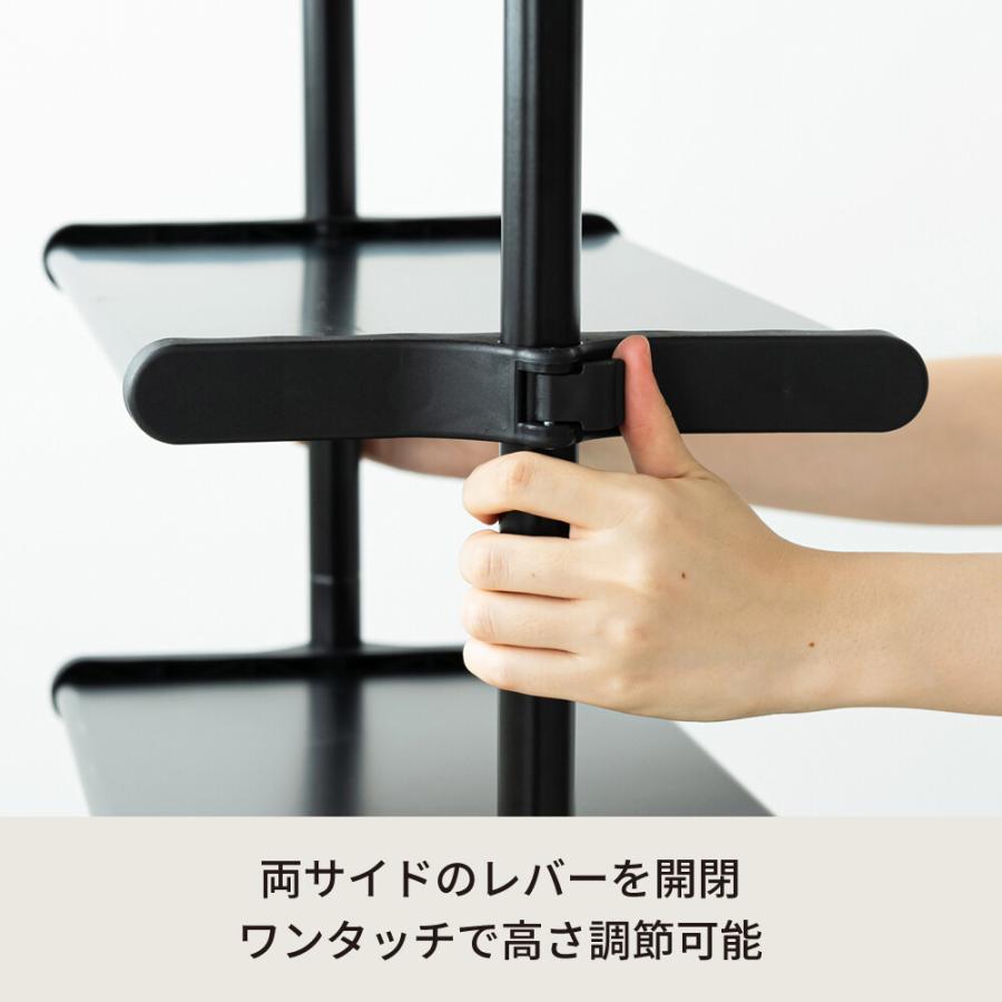 ラック 棚 木製 おしゃれ 北欧モダン シェルフ シンプル 木目柄 ワンタッチサイズ調整 省スペース 幅600mm_4
