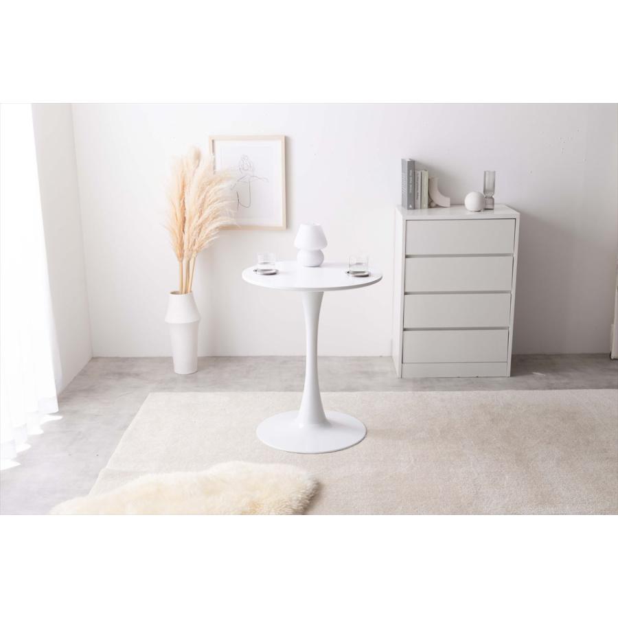 カフェテーブル 2人用 韓国風 丸 円形 白 おしゃれ 机 かわいい ミッド