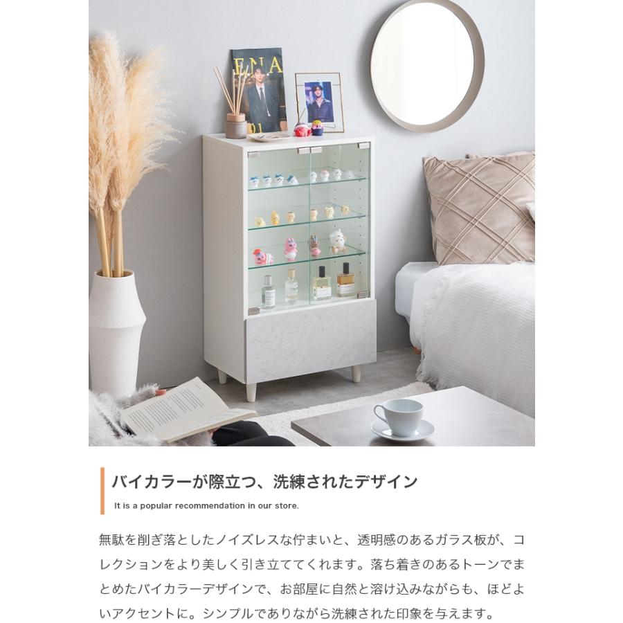 ガラスケース　おしゃれな飾り棚 ホワイト 白　売ります。 直接引取歓迎！ ミヤグチ企販 ミニコレクションラック ショーケース ワイドタイプ 幅