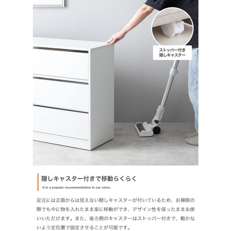 ラック 棚 キャビネット 扉付き 北欧モダン おしゃれ くすみカラー キャスター シンプル ストーン柄 サイドボード 幅100cm_12