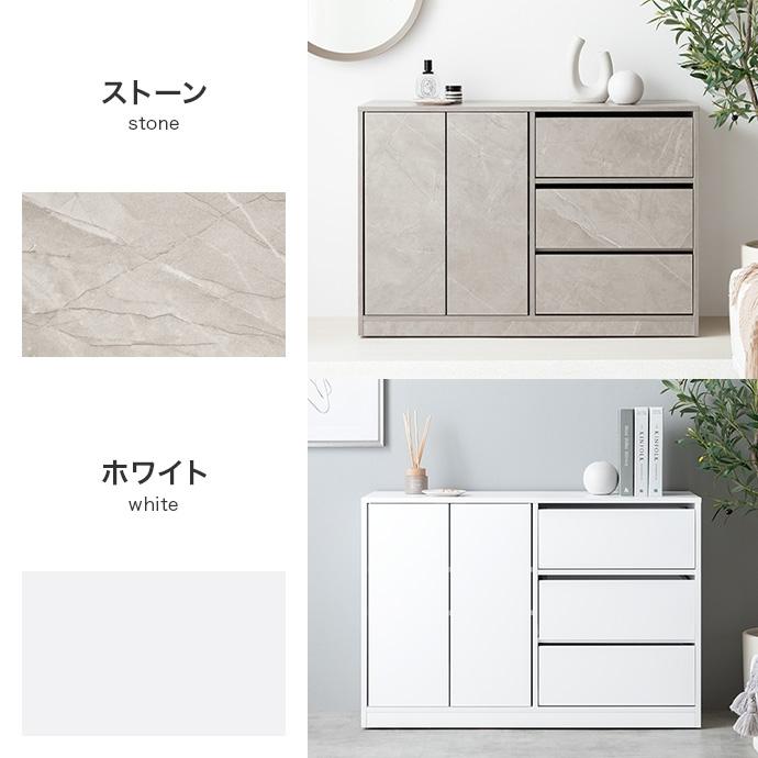 ラック 棚 キャビネット 扉付き 北欧モダン おしゃれ くすみカラー キャスター シンプル ストーン柄 サイドボード 幅100cm_19