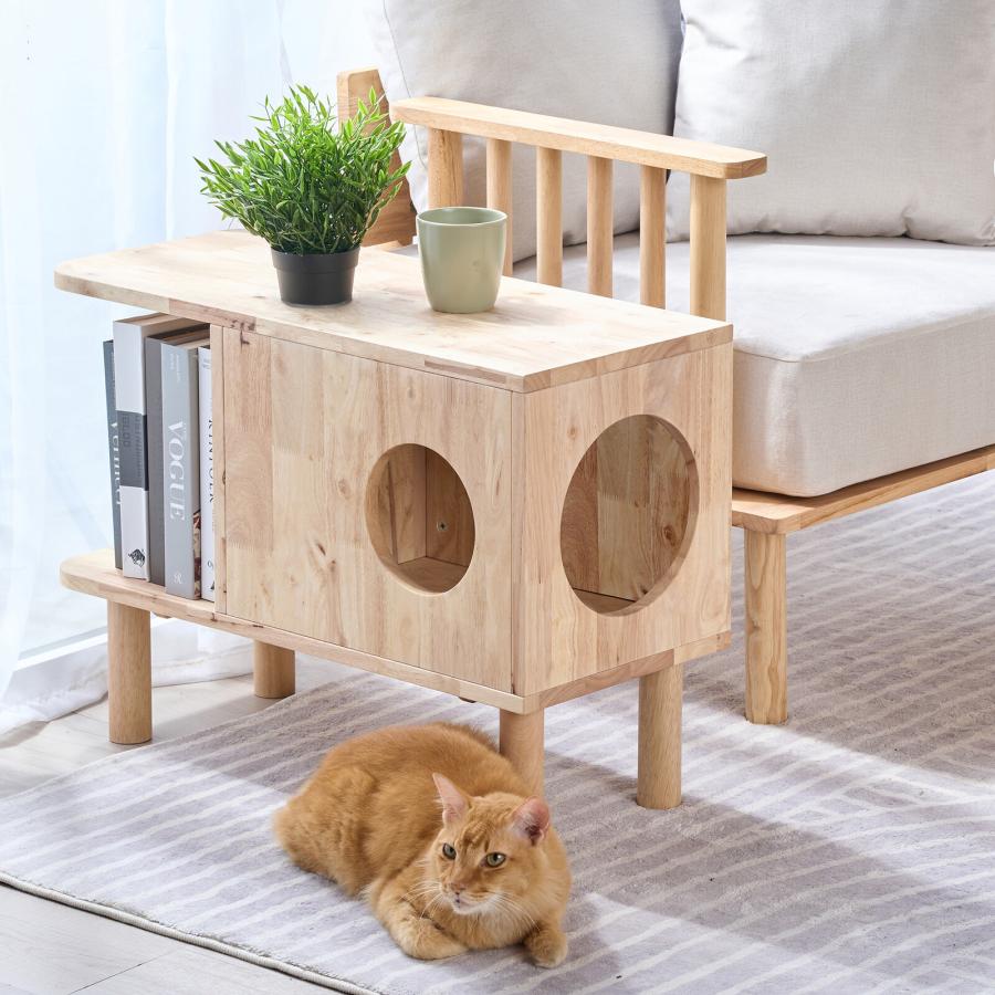 キャットキューブ サイドテーブル おしゃれ 猫箱 ハウス ナチュラル