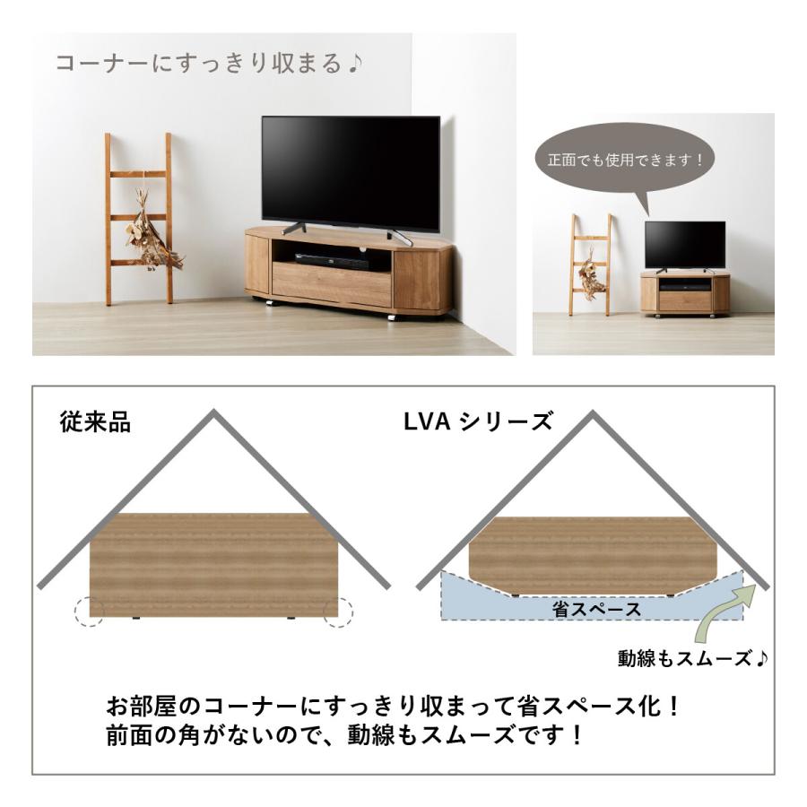 テレビ台 コーナー ローボード 幅115cm 木目調 収納付き キャスター