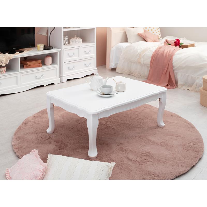 HAGiHARA（萩原） ローテーブル 折りたたみ おしゃれ アンティーク 白