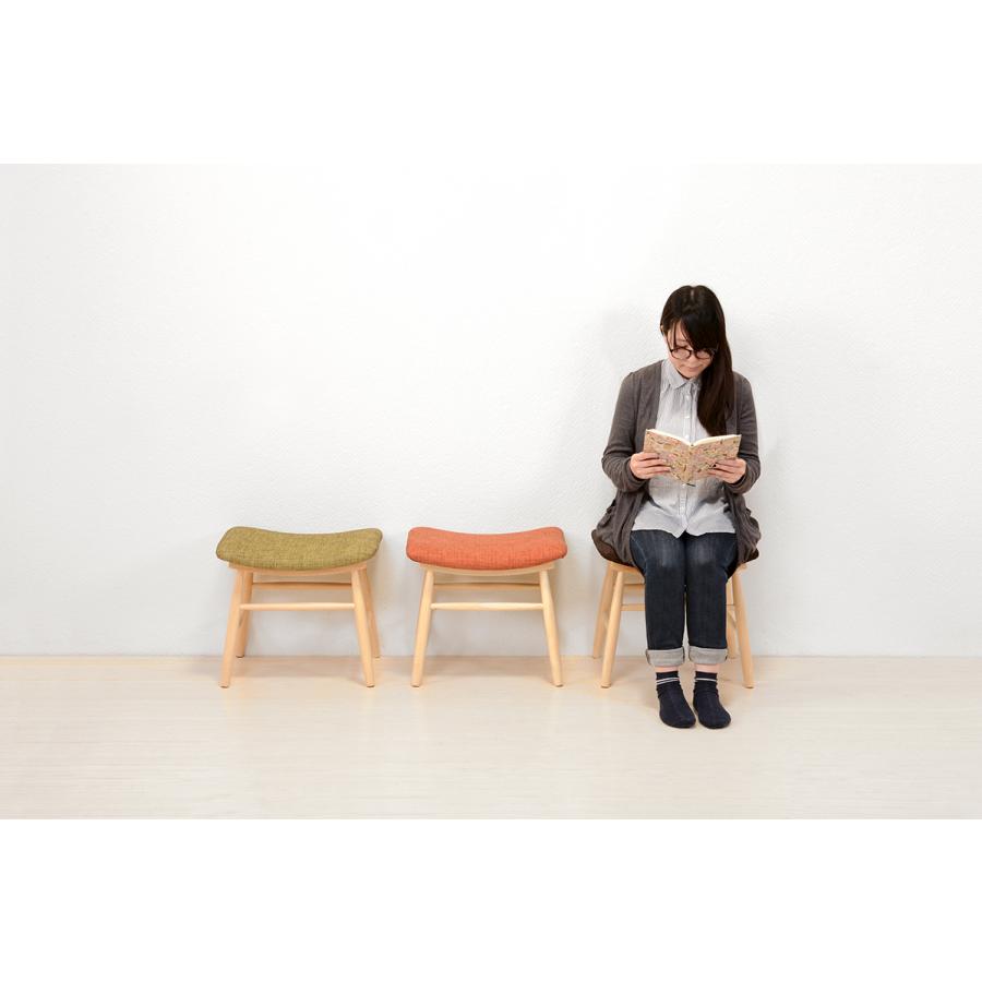 スツール 2脚セット 木製 ファブリック 完成品 北欧 ダイニングチェア