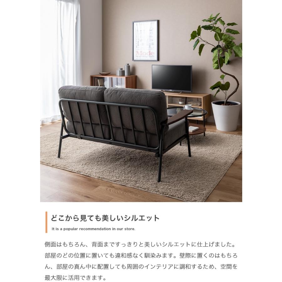 ソファー 2人掛け レトロ インダストリアル おしゃれ コーデュロイ 二