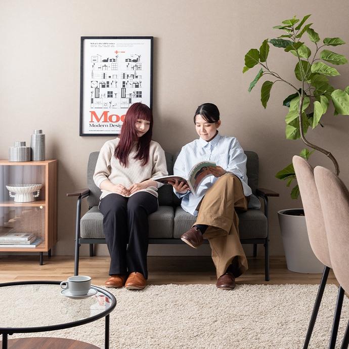 ソファー 2人掛け レトロ インダストリアル おしゃれ コーデュロイ 二