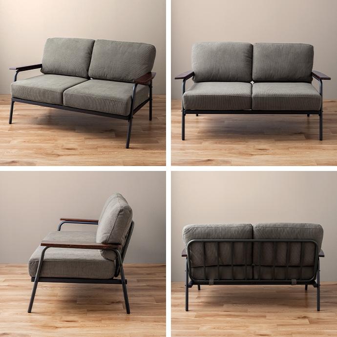 ソファー 2人掛け レトロ インダストリアル おしゃれ コーデュロイ 二