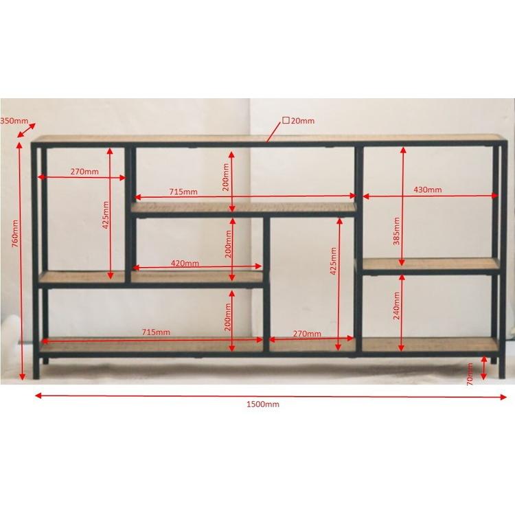 M*u様 北欧ヴィンテージ メープル無垢材インダストリアルカームラック