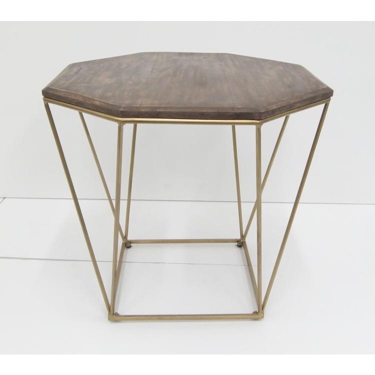 サイドテーブル 八角形 棚 机 おしゃれ インダストリアル ヴィンテージ