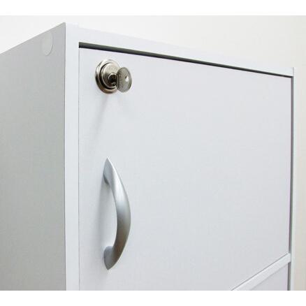 棚 カラーボックス ラック 鍵 扉付き 木製 白 おしゃれ ロッカー