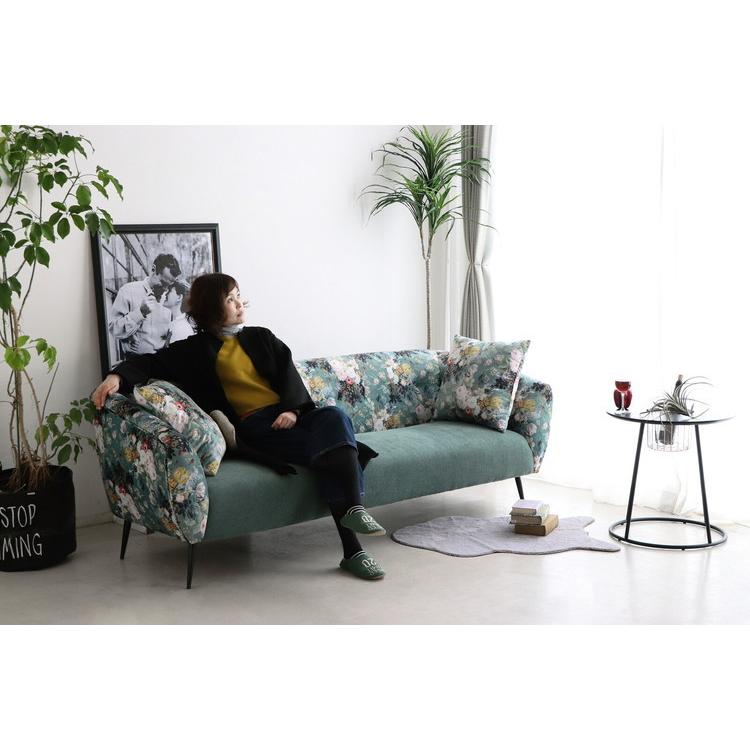 3人掛け ソファ 花柄 アンティーク調 猫脚 ゆったり座りやすい！