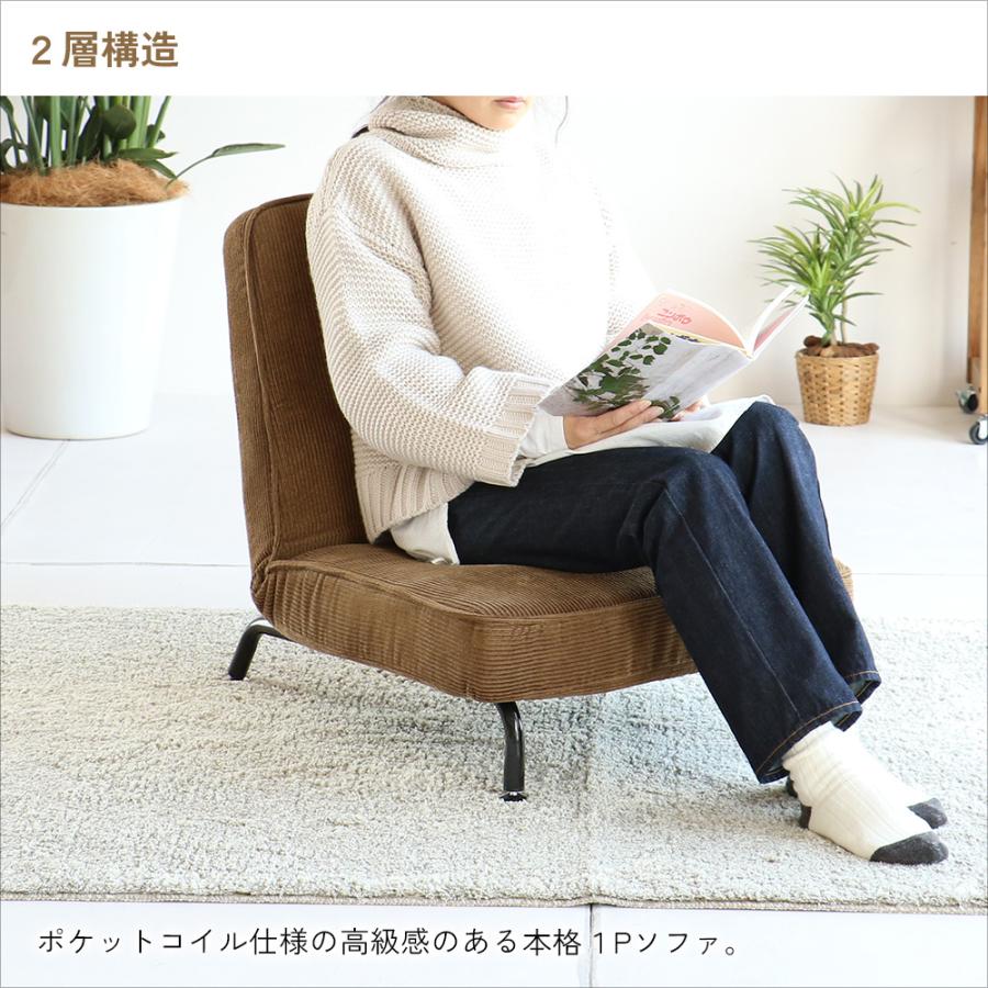 ローソファー 1人掛け レトロ おしゃれ 北欧モダン 座椅子 ヴィンテージ ポケットコイル パーソナルチェア 一人掛け レザー ロータイプ_6