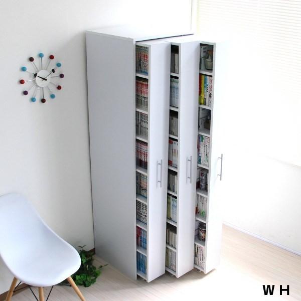 棚 本棚 シンプル 省スペース コンパクト 3連 スリムラック 薄型 スライド コミック収納 マンガ収納 キャスター付 ダークブラウン Shitem 楽装屋 通販 Yahoo ショッピング