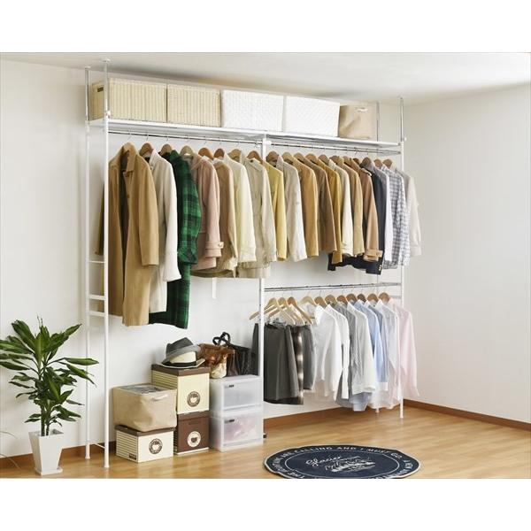 最大15 Offクーポン クローゼット ハンガーラック 棚 シンプル 服収納 衣類収納 天井突っ張り 幅と高さが調整できる伸縮タイプ ワードローブ 幅111 0cm 高さ218 280cm ホワイト Cisama Sc Gov Br