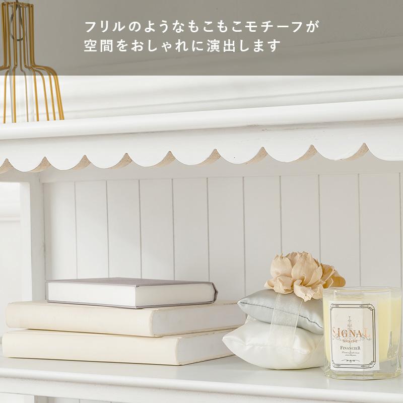 キャビネット 完成品 白家具 フレンチカントリー バスケット収納付き