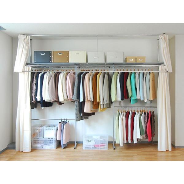 正規品 クローゼット ハンガーラック スチールラック 服収納 衣類収納 天井突っ張り 伸縮 カーテン付 幅260 340cm 高さ185 243cm 独創的 Multimodal Narratives Utad Pt