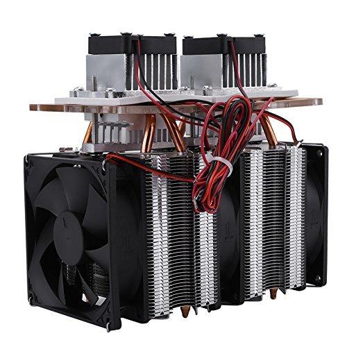 Akozon ペルチェ冷却半導体冷却 144W 12Vダブルコア熱電ペルチェ冷却クーラー 空冷装置 DIYセミコンダクターダブルヘッドラジエーターキッ
