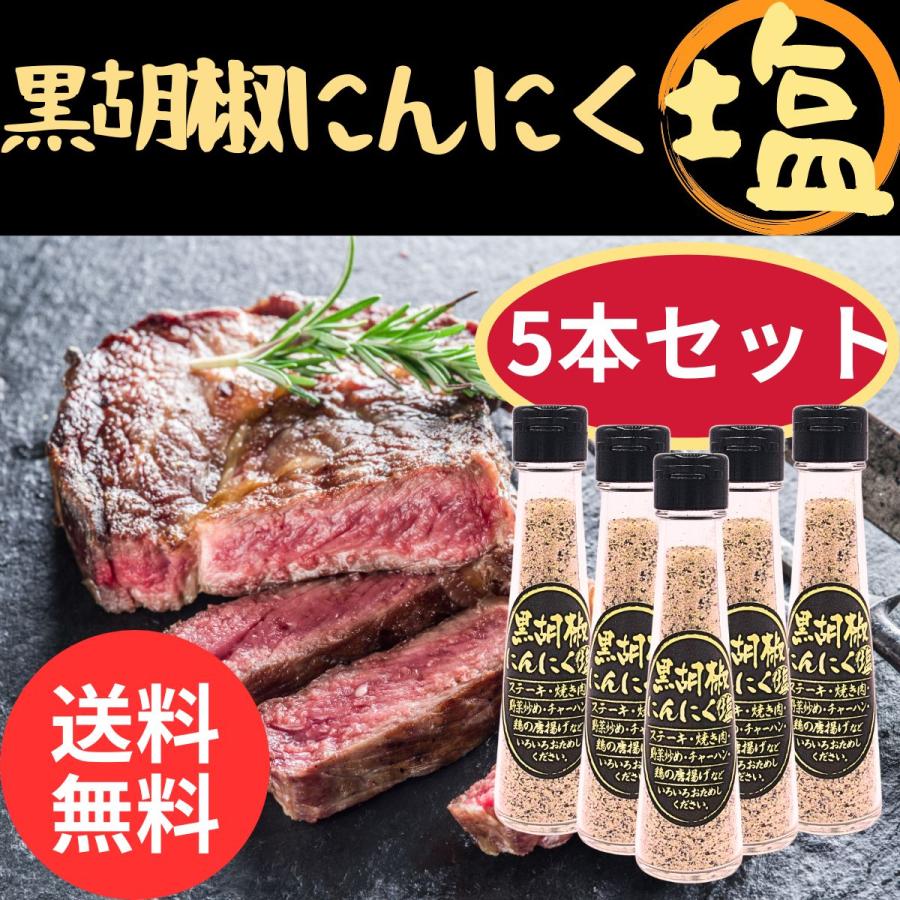 送料無料 黒胡椒 にんにく 塩 5本 セット 調味料 スパイス 胡椒 送料無料 黒胡椒 にんにく 塩 5本 セット 調味料 スパイス 胡椒