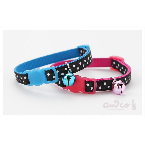 猫 首輪 ラロック RALLOC アミコ BWドット猫カラー 安全バックル おしゃれ ネコ 首輪 メール便のみ送料無料 |  | 05