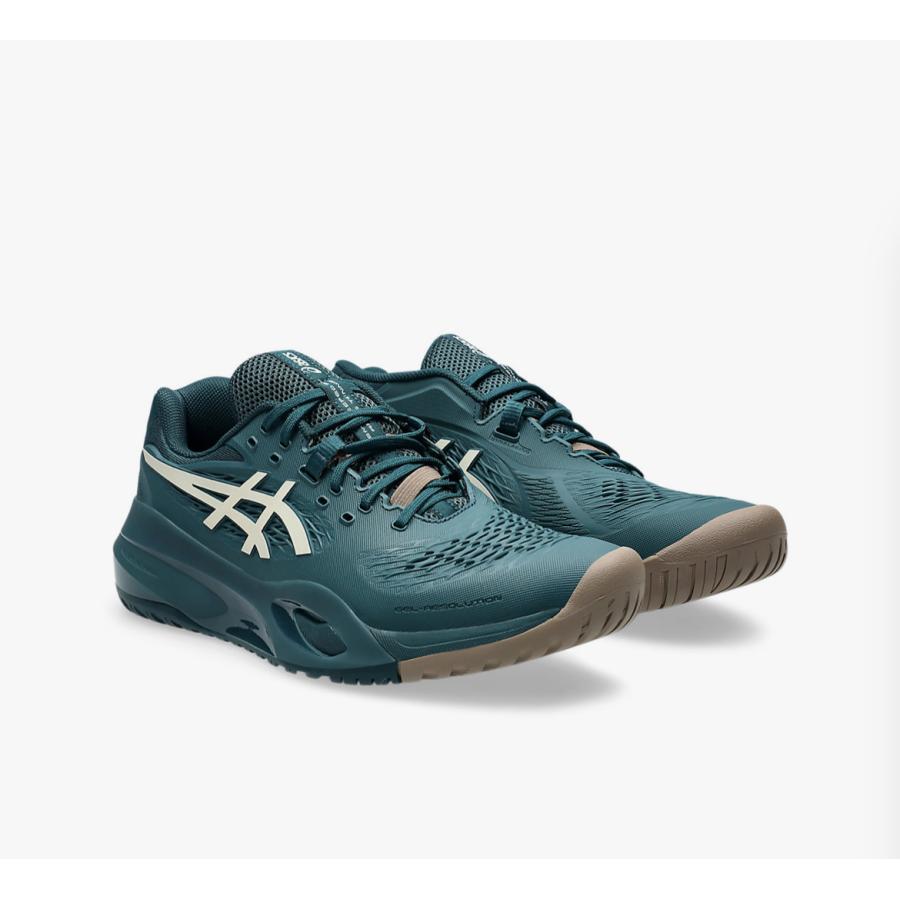 【アシックス】テニスシューズ オールコート ソリューション クリーニング済 26センチ GEL-RESOLUTION X（オールコート） | Grey Blue/Pistachio | テニス