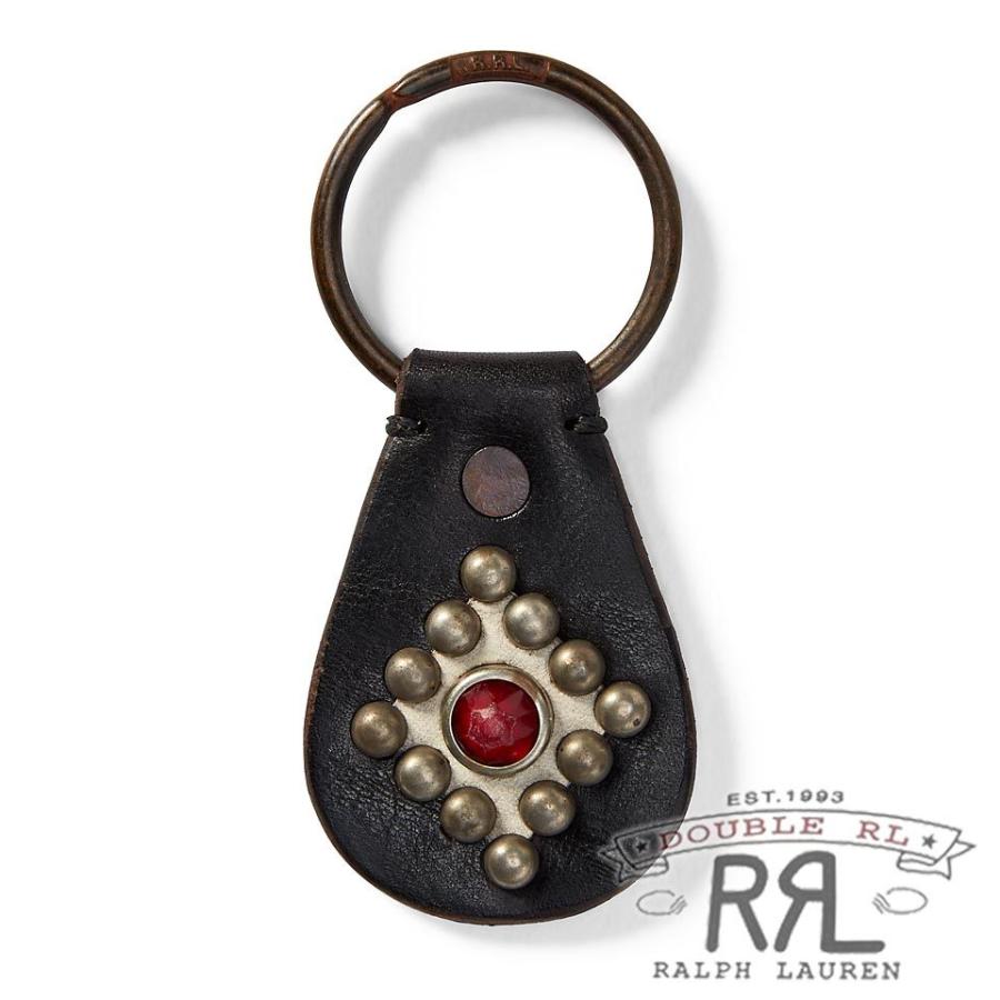 更に値下げ RRL／ダブルアールエル Studded Leather Key Fob [レザー／スタッド飾り／キーフォルダー