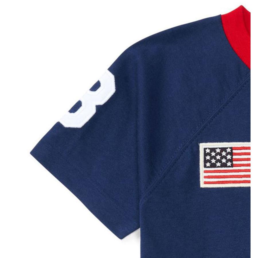 Polo Ralph Lauren☆半袖 クルーネック Block ロゴ Tシャツ☆青