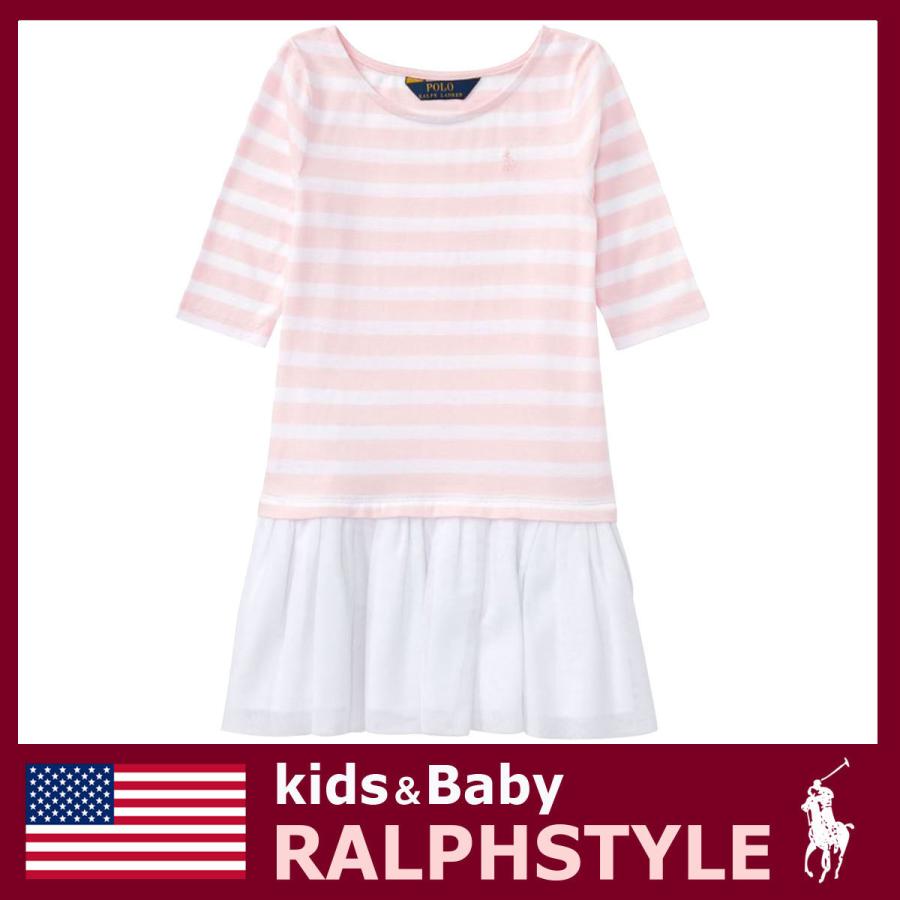 ポロ ラルフローレン ワンピース クラシックポニー ピンク ストライプ ボーダー キッズ ガールズ｜ralphstyle