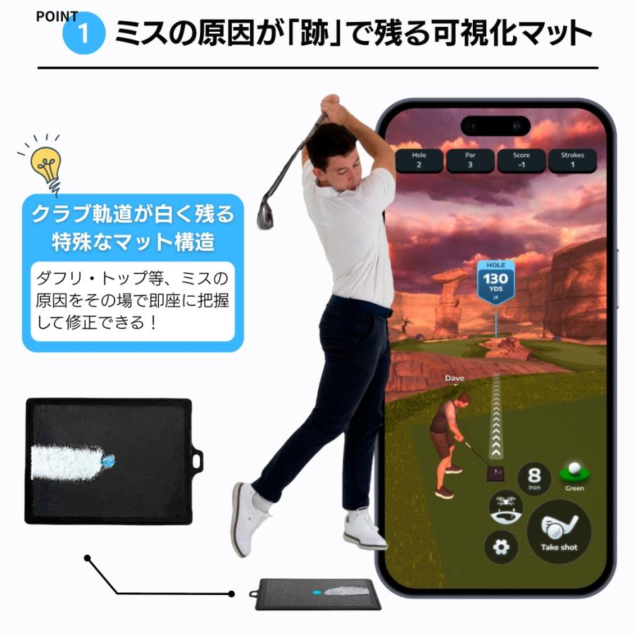 プロも絶賛！Golf Daddyシミュレーター 100/90切り AI弾道解析 飛距離