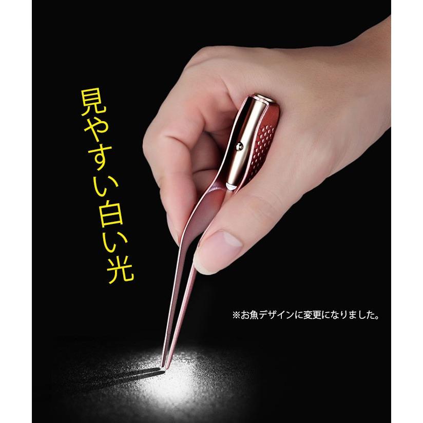 ライト付きピンセット ライト付き耳かき 即納 LEDライト付き耳かき 光る耳かき ステンレス製 ピンセット ピンセット精密 耳垢 鼻垢 ライト耳かき｜ram180do｜05