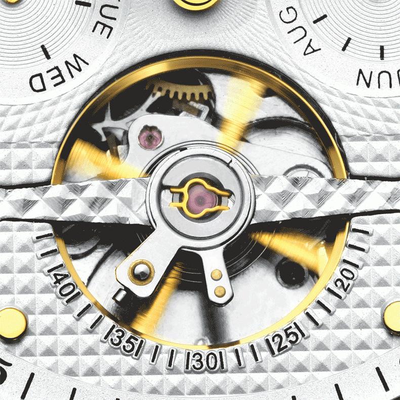 オートマチック腕時計 メンズ腕時計 防水 自動巻き腕時計 機械式腕時 透かし彫りが美しいメタルベルト 革ベルト フルスケルトン腕時計 メタルベルト 手巻き時計｜ram180do｜04