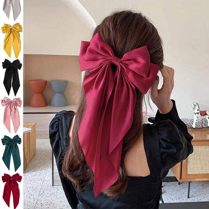 送料無料 リボン 大きい ヘアアクセサリー リボンバレッタ バレッタ