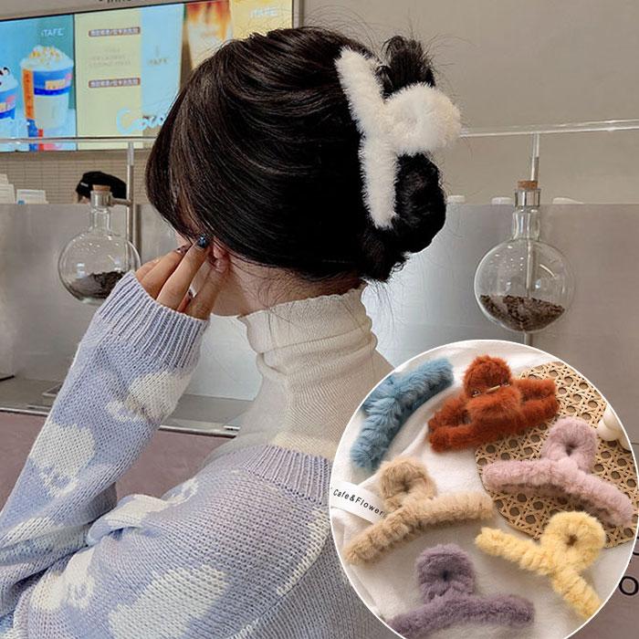 バンスクリップ レディースモコモコクリップ ヘアクリップ ヘア留め