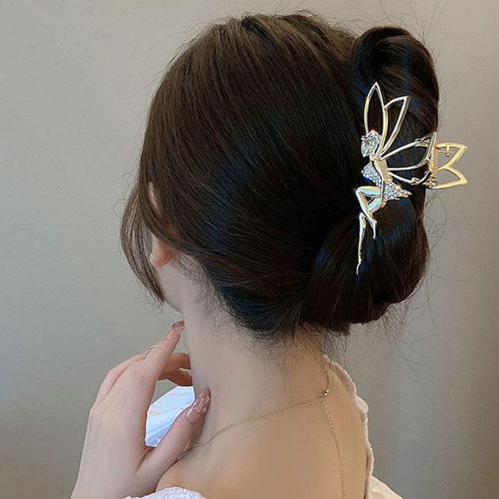 妖精ヘアクリップ キラキラ ゴージャス セレブ バンスクリップ 可愛い
