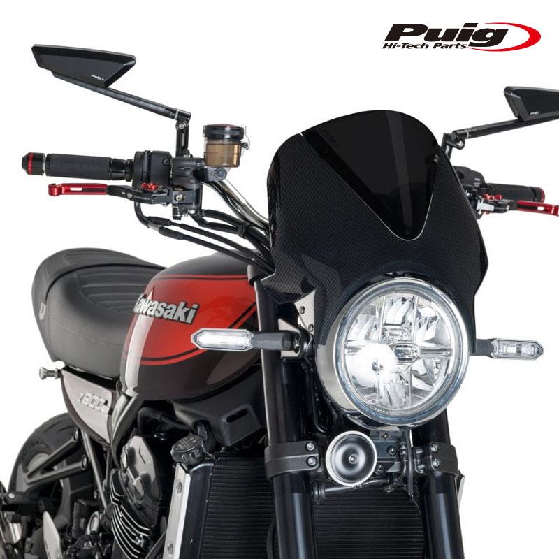 Puig 024CF WINDSHIELD VISION [CARBON LOOK/ DARK SMOKE] Kawasaki Z900RS SE (22-25) Z900RS (18-25) プーチ スクリーン カウル | Puig