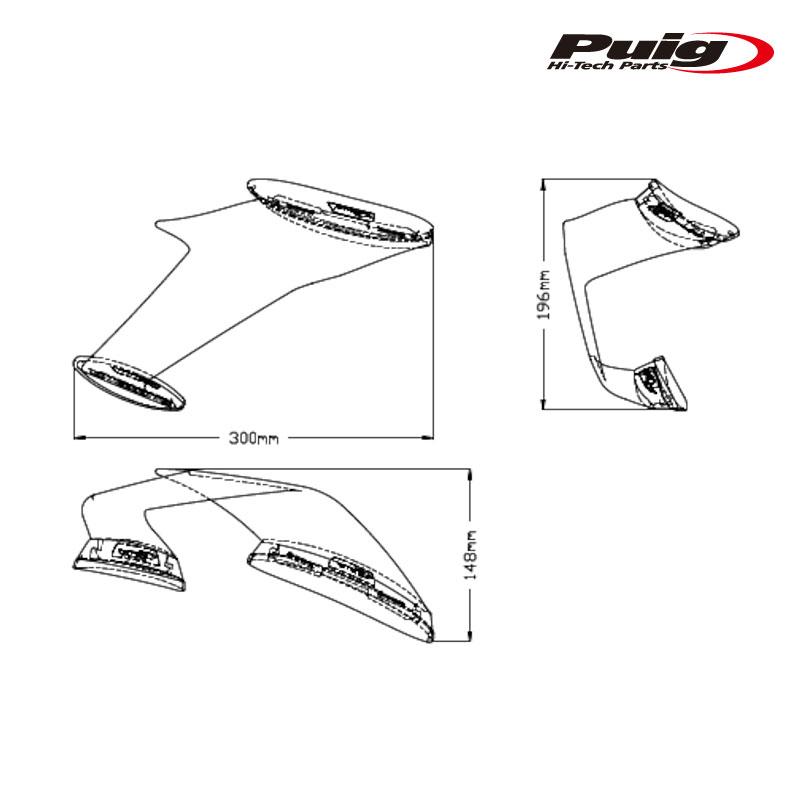 Puig（プーチ） Puig 20543V SIDE SPOILER WINGLET [GREEN] Kawasaki