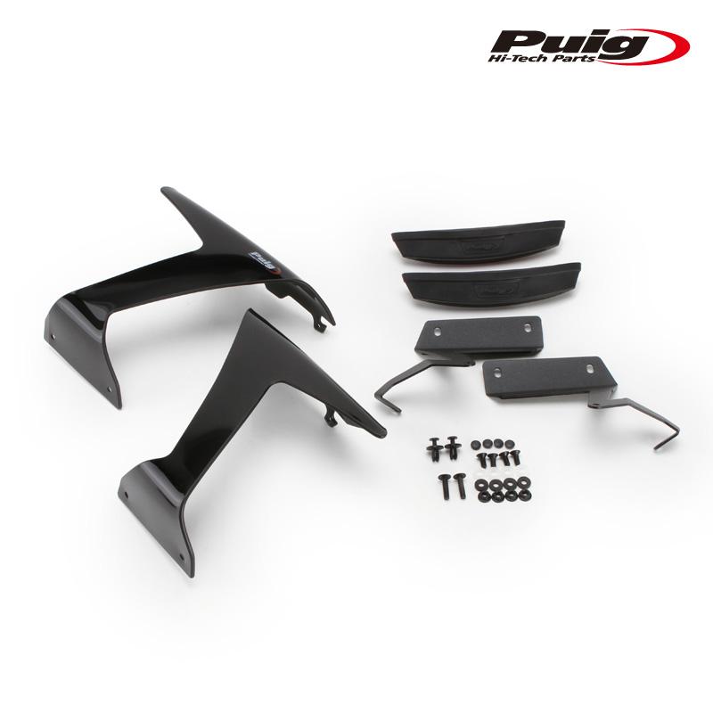 Puig 21858N DOWNFORCE RACE SIDE SPOILERS [BLACK] Kawasaki ZX-6R