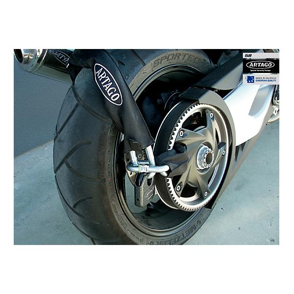 ARTAGO 68T150E アルタゴ #68T/B 鍛造 モノブロック ロック ＆ #14.150 14φ高強度チェーン 150cm セット 防犯 鍵 キー3本付 自転車ロック バイクロック_4
