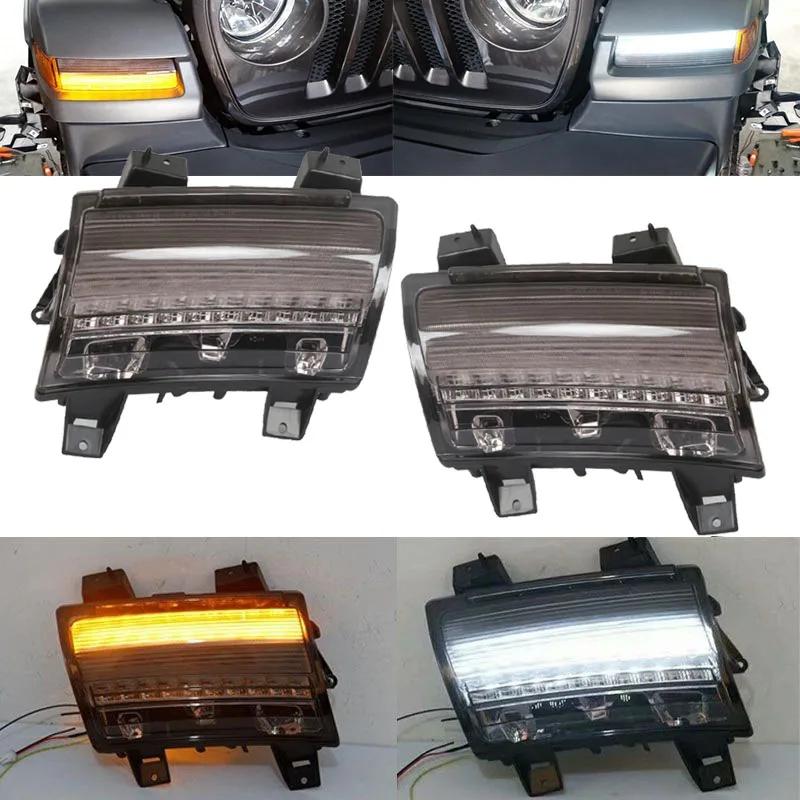 【並行輸入品】 ジープ ラングラー jl LED ウィンカー ライト F エンドer ライト LED デイライト 走行 ホワイト DRL ジープ JL USA バージョン ロー カスタムの画像