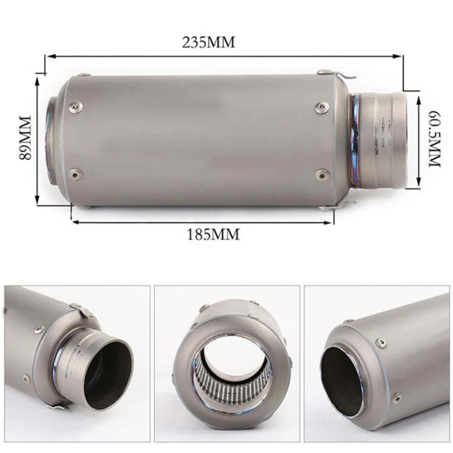 【並行輸入品】 TKOSM 60mm 51mm バイク チタン 金属 カーボン エキゾースト パイプ マフラー バイク Laser ステッカー S1000RR CBR1000 カスタム パーツの画像