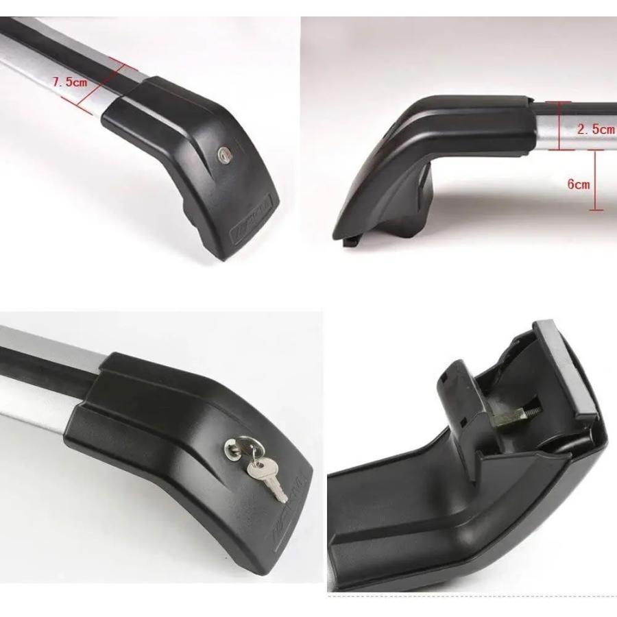 【並行輸入品】 2P トヨタ フォーチュナー 2016年-2022年 ルーフ Rail ラック クロス バークロス エスクロスバー カスタム パーツ