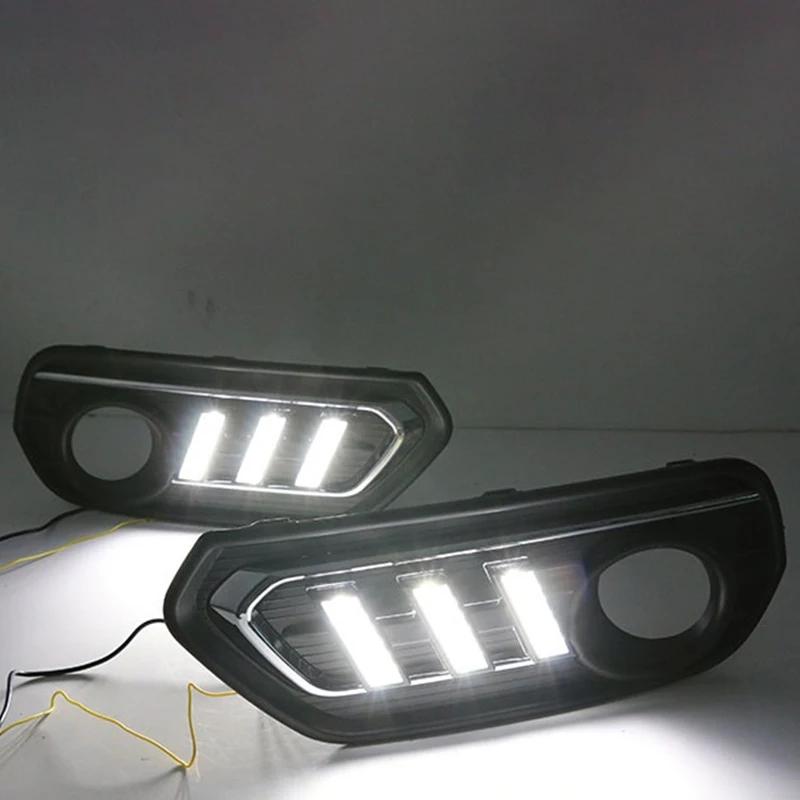 【並行輸入品】 1 セット DRL デイライト 走行 ライト Dayライト 12V フォグ ランプ カバー ウィンカー イエロー シグナル ライト ホンダ AVANCIER 2017年-201の画像