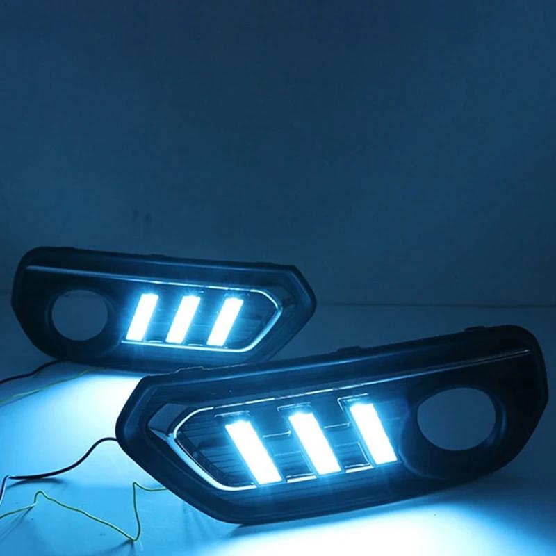 【並行輸入品】 1 セット DRL デイライト 走行 ライト Dayライト 12V フォグ ランプ カバー ウィンカー イエロー シグナル ライト ホンダ AVANCIER 2017年-201の画像
