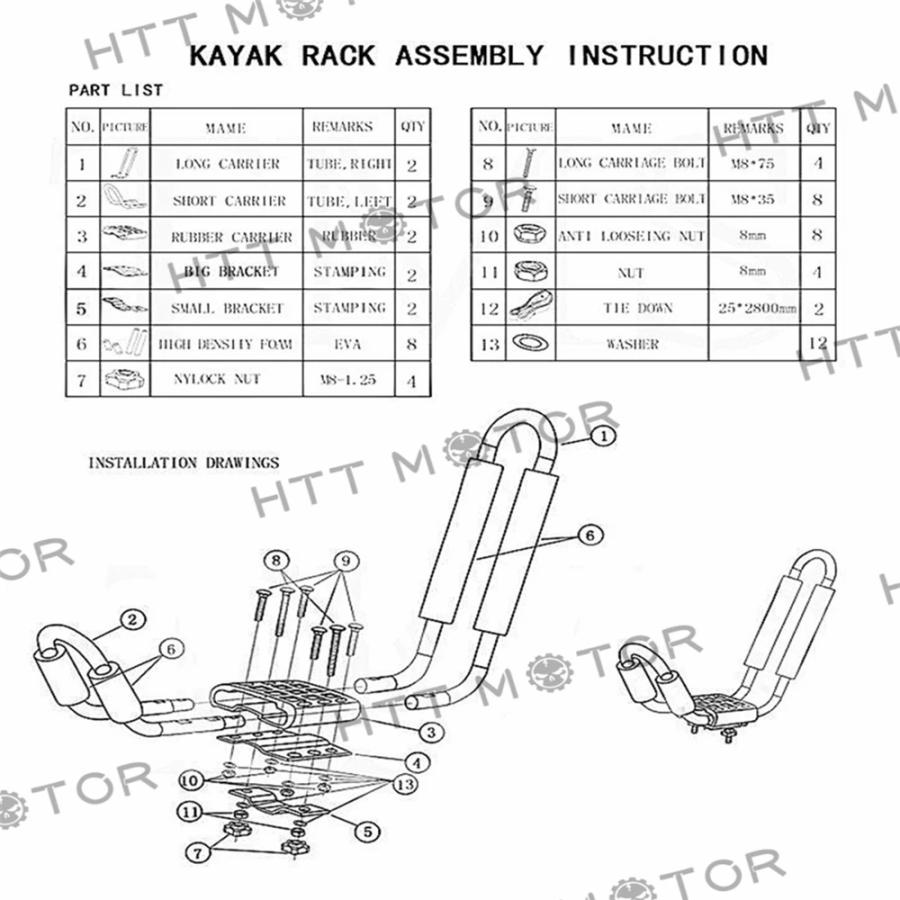 【並行輸入品】 2 ペアs Kayak Ski サーフ Snowboard 汎用 ルーフ マウント クロス J- ラック BMW アウディ ベンツ フォード ランドローバー ダッジ ジャガー