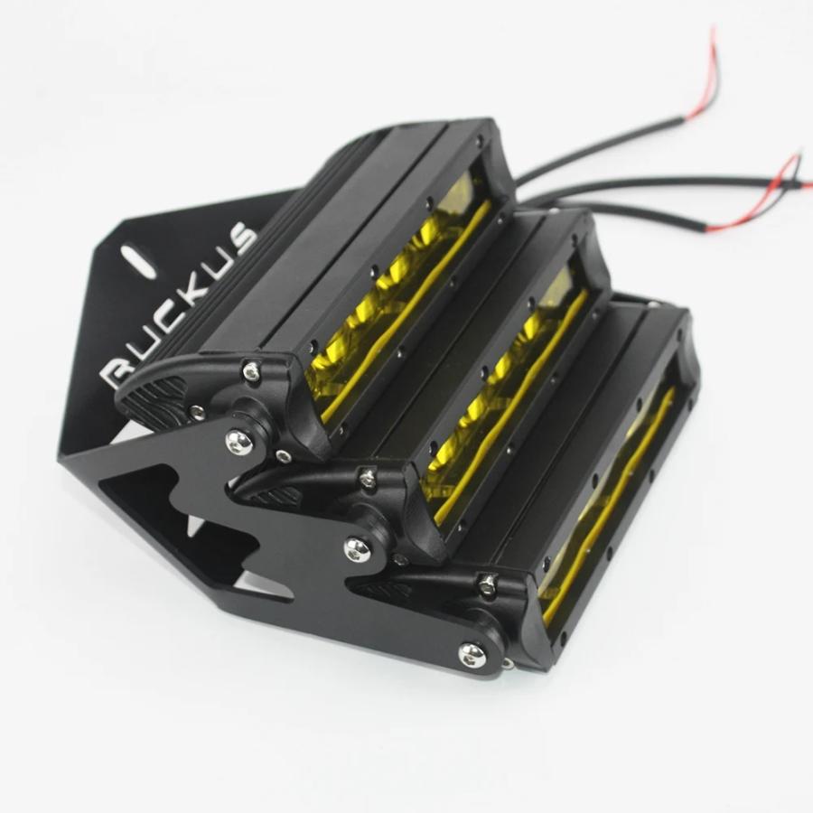 RUCKUSヘッドライトブラケット ブラック 並行輸入品】 トリプル ヘッドライト キット Include マウント